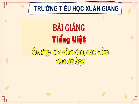 Bài giảng Tiếng Việt 3 (Kết nối tri thức) - Bài: Ôn tập các dấu câu, các kiểu câu đã học - Năm học 2022-2023 - Hoàng Thị Thủy