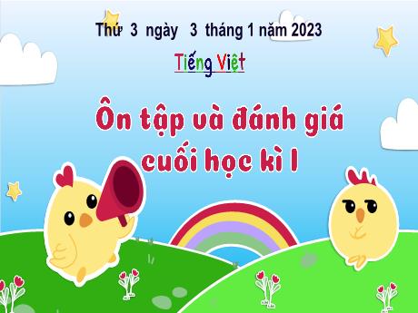 Bài giảng Tiếng Việt 3 (Kết nối tri thức) - Bài: Ôn tập đánh giá cuối học kì 1 (Tiết 1+2) - Năm học 2022-2023 - Hoàng Thị Thủy