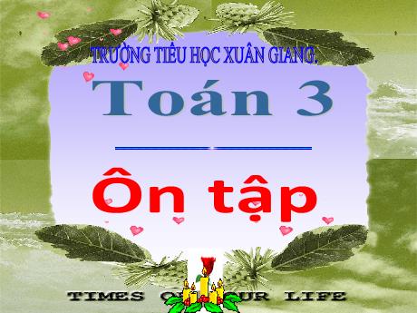Bài giảng Toán 3 - Ôn tập - Năm học 2021-2022 - Đinh Thị Mai