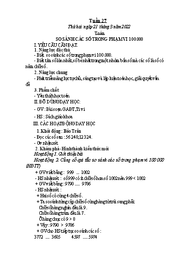 Giáo án Tiếng Việt + Toán 3 - Tuần 24 - Năm học 2021-2022 - Nguyễn Thị Hằng