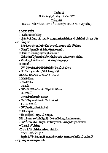 Giáo án Toán + Tiếng Việt 3 - Tuần 13 - Năm học 2021-2022 - Đinh Thị Mai