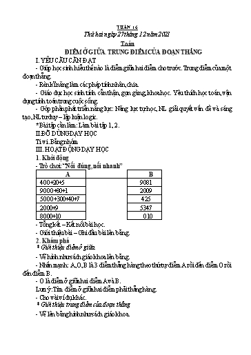 Giáo án Toán + Tiếng Việt 3 - Tuần 16 - Năm học 2021-2022 - Đặng Thị Xuân