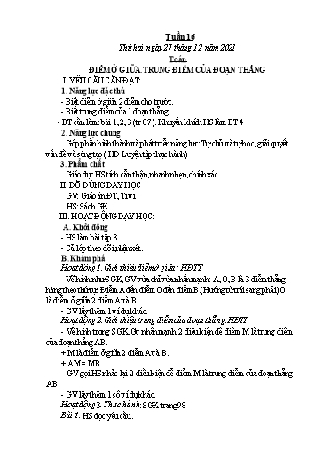 Giáo án Toán + Tiếng Việt 3 - Tuần 16 - Năm học 2021-2022 - Đinh Thị Mai