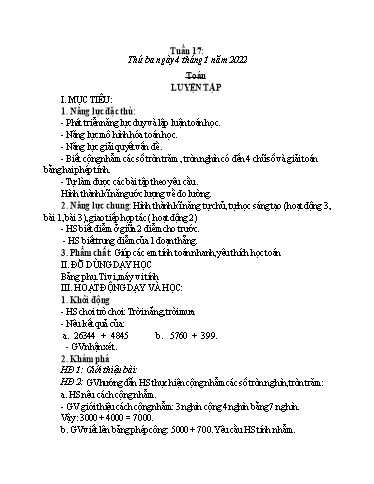 Giáo án Toán + Tiếng Việt 3 - Tuần 17 - Năm học 2021-2022 - Đinh Thị Mai