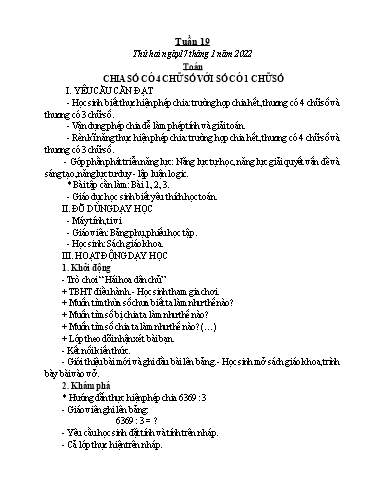Giáo án Toán + Tiếng Việt 3 - Tuần 19 - Năm học 2021-2022 - Đặng Thị Xuân