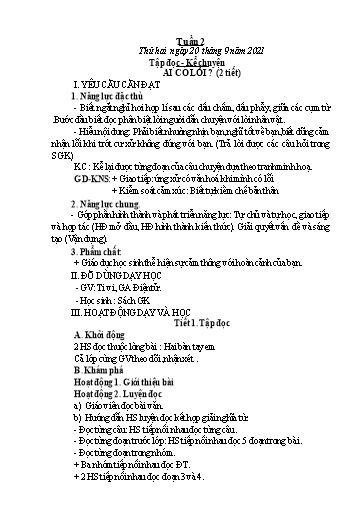 Giáo án Toán + Tiếng Việt 3 - Tuần 2 - Năm học 2021-2022 - Đinh Thị Mai