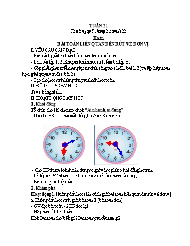 Giáo án Toán + Tiếng Việt 3 - Tuần 21 - Năm học 2021-2022 - Đặng Thị Xuân
