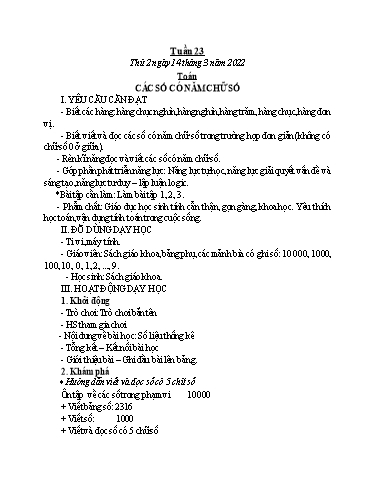 Giáo án Toán + Tiếng Việt 3 - Tuần 23 - Năm học 2021-2022 - Đặng Thị Xuân