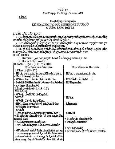 Kế hoạch bài dạy Tiếng Việt + Toán 3 - Tuần 12 (Thứ 2-4) - Năm học 2023-2024 - Đặng Thị Mến