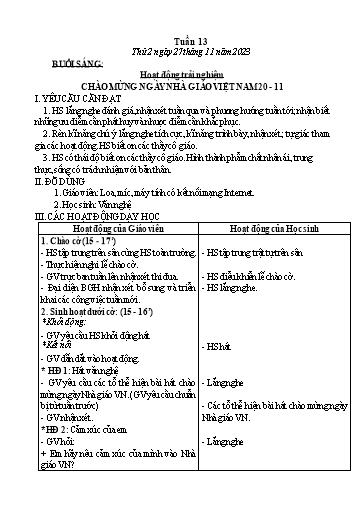 Kế hoạch bài dạy Tiếng Việt + Toán 3 - Tuần 13 (Thứ 2-4) - Năm học 2023-2024 - Đặng Thị Mến