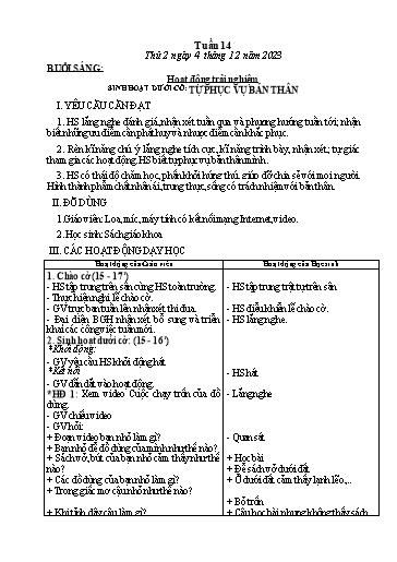 Kế hoạch bài dạy Tiếng Việt + Toán Lớp 3 - Tuần 14 (Thứ 2-4) - Năm học 2023-2024 - Nguyễn Thị Loan