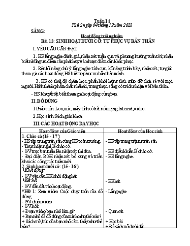 Kế hoạch bài dạy Tiếng Việt + Toán Lớp 3 - Tuần 14 (Thứ 2-4) - Năm học 2023-2024 - Nguyễn Thị Hải Trường
