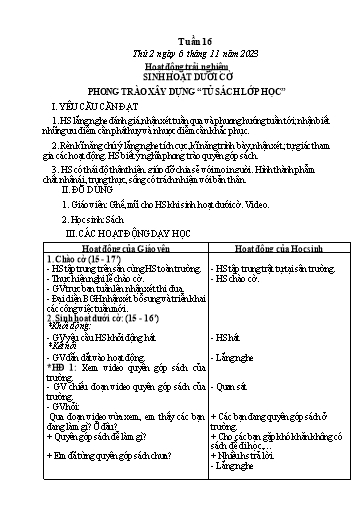 Kế hoạch bài dạy Tiếng Việt + Toán Lớp 3 - Tuần 16 (Thứ 2-4) - Năm học 2023-2024 - Lê Thị Minh Hưng