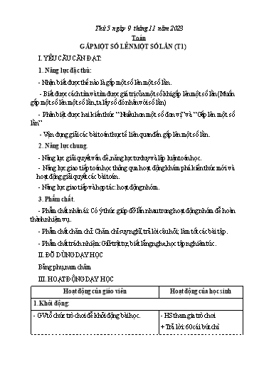 Kế hoạch bài dạy Tiếng Việt + Toán Lớp 3 - Tuần 16 (Thứ 5+6) - Năm học 2023-2024 - Lê Thị Minh Hưng