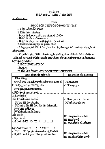 Kế hoạch bài dạy Tiếng Việt + Toán Lớp 3 - Tuần 19 (Thứ 5+6) - Năm học 2023-2024 - Nguyễn Thị Hải Trường