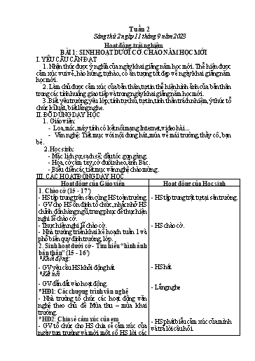 Kế hoạch bài dạy Tiếng Việt + Toán Lớp 3 - Tuần 2 (Thứ 2-4) - Năm học 2023-2024 - Nguyễn Thị Hải Trường