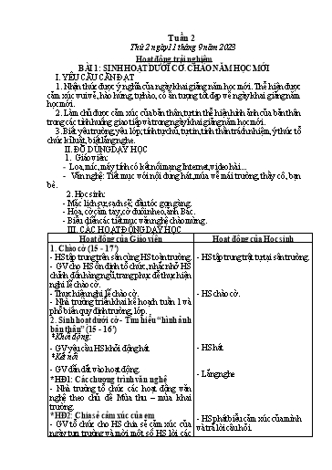 Kế hoạch bài dạy Tiếng Việt + Toán Lớp 3 - Tuần 2 (Thứ 2-4) - Năm học 2023-2024 - Nguyễn Thị Loan