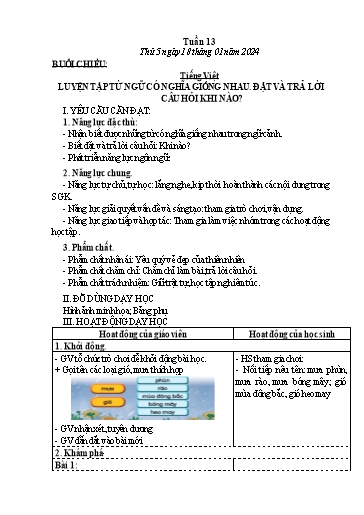Kế hoạch bài dạy Tiếng Việt + Toán Lớp 3 - Tuần 20  (Thứ 5+6) - Năm học 2023-2024 - Đặng Thị Mến
