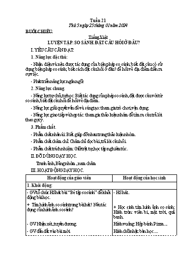 Kế hoạch bài dạy Tiếng Việt + Toán Lớp 3 - Tuần 21 (Thứ 5+6) - Năm học 2023-2024 - Đặng Thị Mến