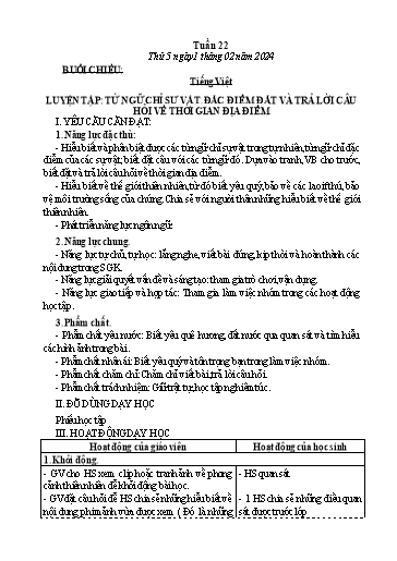 Kế hoạch bài dạy Tiếng Việt + Toán Lớp 3 - Tuần 22 (Thứ 5+6) - Năm học 2023-2024 - Đặng Thị Mến