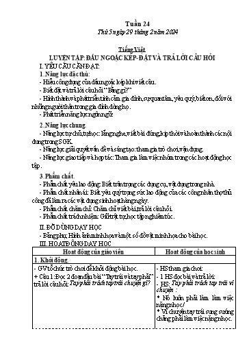 Kế hoạch bài dạy Tiếng Việt + Toán Lớp 3 - Tuần 24 (Thứ 5+6) - Năm học 2023-2024 - Lê Thị Minh Hưng