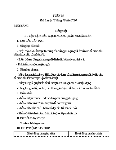 Kế hoạch bài dạy Tiếng Việt + Toán Lớp 3 - Tuần 25 (Thứ 5+6) - Năm học 2023-2024 - Lê Thị Minh Hưng
