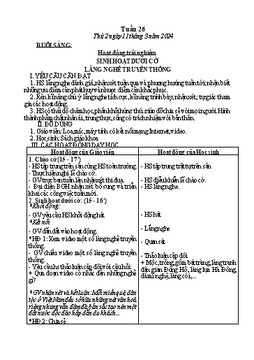 Kế hoạch bài dạy Tiếng Việt + Toán Lớp 3 - Tuần 26 (Thứ 2-4) - Năm học 2023-2024 - Lê Thị Minh Hưng