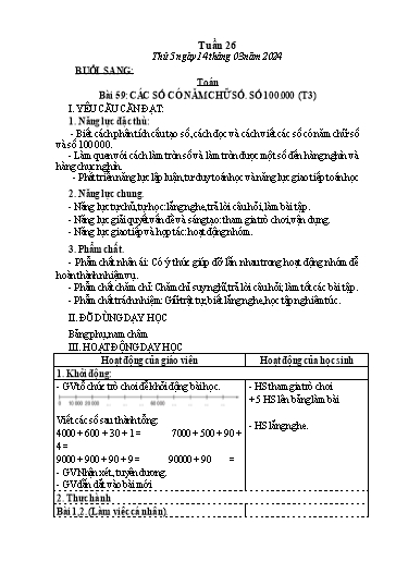 Kế hoạch bài dạy Tiếng Việt + Toán Lớp 3 - Tuần 26 (Thứ 5+6) - Năm học 2023-2024 - Nguyễn Thị Loan