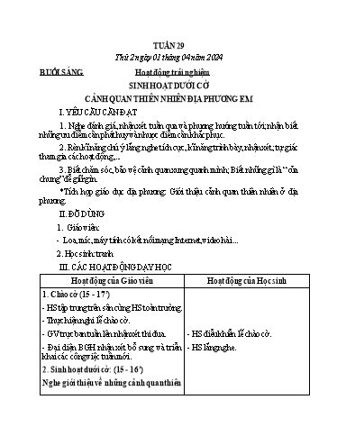 Kế hoạch bài dạy Tiếng Việt + Toán Lớp 3 - Tuần 29 (Thứ 2-4) - Năm học 2023-2024 - Nguyễn Thị Loan