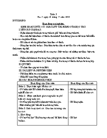 Kế hoạch bài dạy Tiếng Việt + Toán Lớp 3 - Tuần 3 (Thứ 2-4) - Năm học 2023-2024 - Lê Thị Minh Hưng
