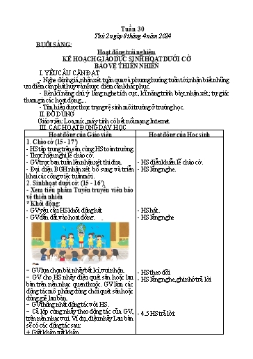 Kế hoạch bài dạy Tiếng Việt + Toán Lớp 3 - Tuần 30 (Thứ 2-4) - Năm học 2023-2024 - Nguyễn Thị Loan