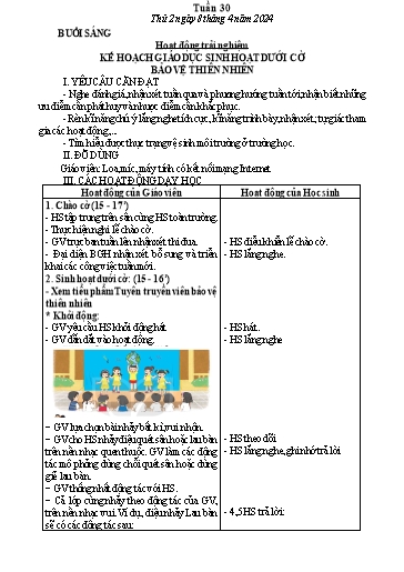 Kế hoạch bài dạy Tiếng Việt + Toán Lớp 3 - Tuần 30 (Thứ 2-4) - Năm học 2023-2024 - Lê Thị Minh Hưng