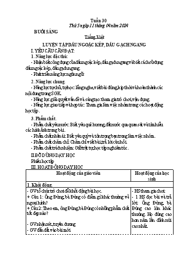 Kế hoạch bài dạy Tiếng Việt + Toán Lớp 3 - Tuần 30 (Thứ 5+6) - Năm học 2023-2024 - Lê Thị Minh Hưng