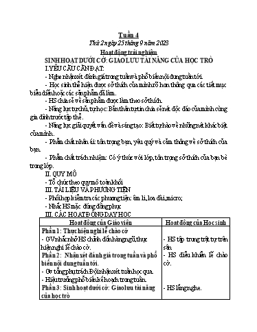 Kế hoạch bài dạy Tiếng Việt + Toán Lớp 3 - Tuần 4 (Thứ 2-4) - Năm học 2023-2024 - Nguyễn Thị Hải Trường