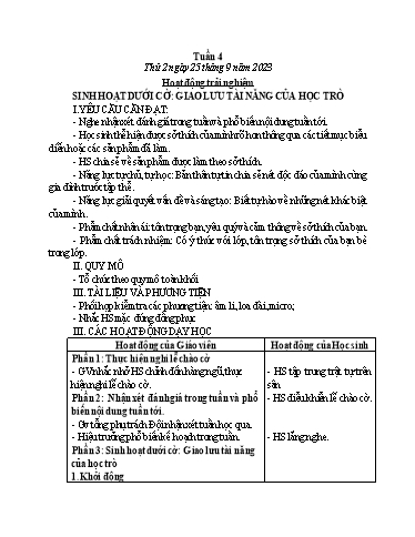 Kế hoạch bài dạy Tiếng Việt + Toán Lớp 3 - Tuần 4 (Thứ 2-4) - Năm học 2023-2024 - Lê Thị Minh Hưng