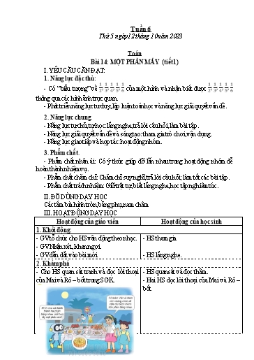 Kế hoạch bài dạy Tiếng Việt + Toán Lớp 3 - Tuần 6 (Thứ 5+6) - Năm học 2023-2024 - Nguyễn Thị Hải Trường