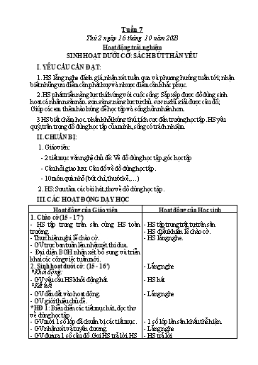 Kế hoạch bài dạy Tiếng Việt + Toán Lớp 3 - Tuần 7 (Thứ 2-4) - Năm học 2023-2024 - Nguyễn Thị Hải Trường