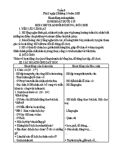 Kế hoạch bài dạy Tiếng Việt + Toán Lớp 3 - Tuần 8 (Thứ 2-4) - Năm học 2023-2024 - Nguyễn Thị Hải Trường