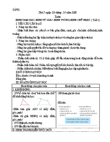 Kế hoạch bài dạy Tiếng Việt + Toán Lớp 3 - Tuần 8 (Thứ 5+6) - Năm học 2023-2024 - Nguyễn Thị Loan