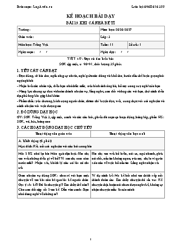 Giáo án Tiếng Việt 3 sách KNTT - Tuần 11 - Năm học 2026-2027 (Tích hợp năng lực số và AI)