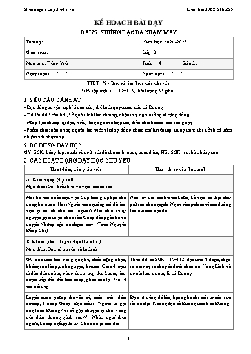 Giáo án Tiếng Việt 3 sách KNTT - Tuần 14 - Năm học 2026-2027 (Tích hợp năng lực số và AI)