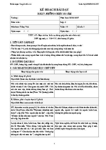 Giáo án Tiếng Việt 3 sách KNTT - Tuần 15 - Năm học 2026-2027 (Tích hợp năng lực số và AI)