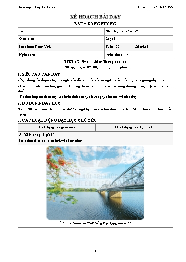 Giáo án Tiếng Việt 3 sách KNTT - Tuần 29 - Năm học 2026-2027 (Tích hợp năng lực số và AI)