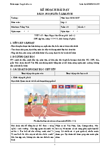Giáo án Tiếng Việt 3 sách KNTT - Tuần 32 - Năm học 2026-2027 (Tích hợp năng lực số và AI)