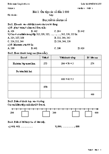 Phiếu bài tập Toán lớp 3 hằng ngày sách Kết nối tri thức - Trọn bộ cả năm học 2026-2027